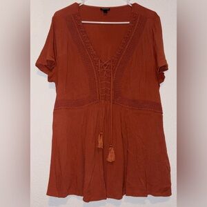 Torrid Rust Boho Top Size 1